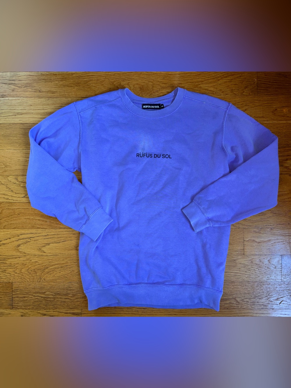 RÜFÜS DU SOL Purple Graphic Logo Crewneck Pullover Sweatshirt Unisex S